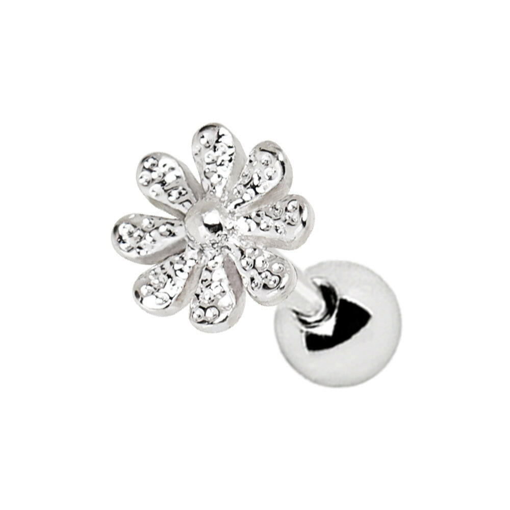 Stainless Steel Daisy Flower Cartilage Earring Cartilage Earring Impulse Piercings 16 gaugeLength: 1/4"