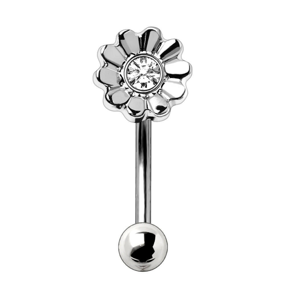 Stainless Steel Daisy Flower Eyebrow Ring Eyebrow Ring Impulse Piercings