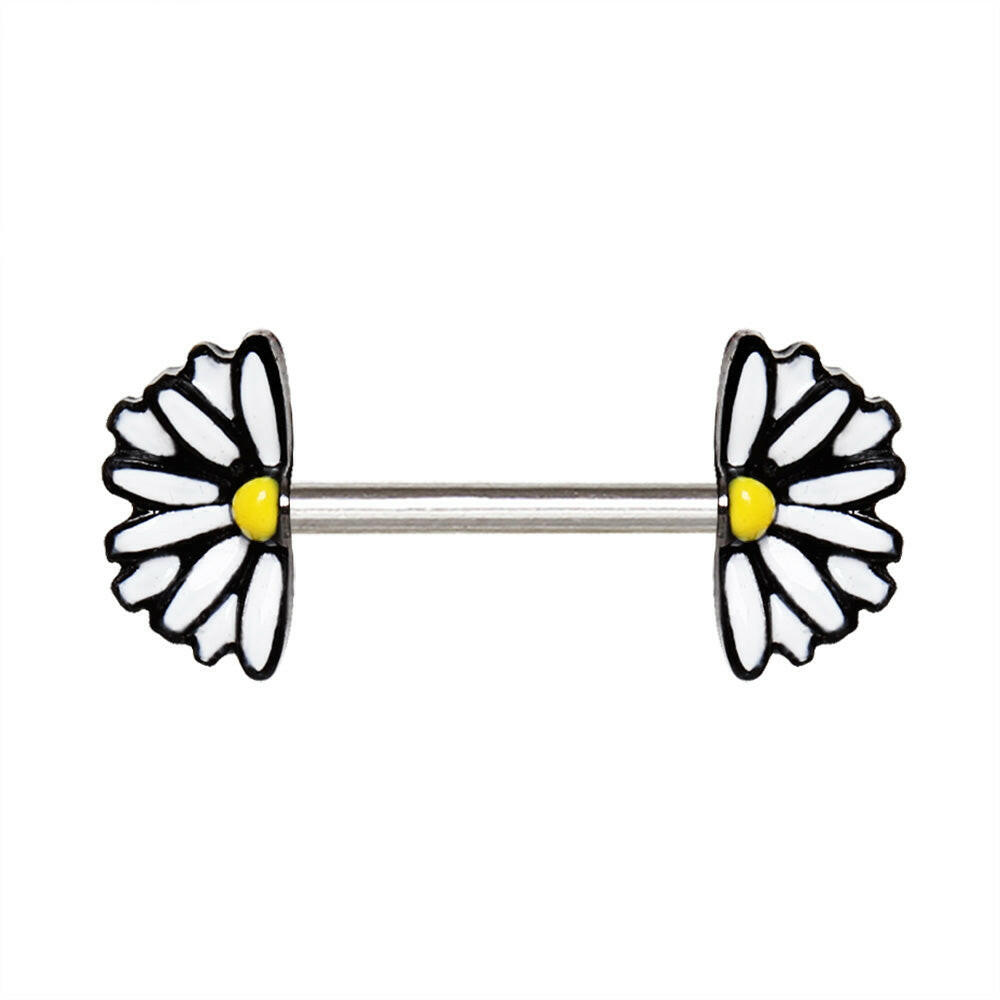 Stainless Steel Daisy Nipple Bar Nipple Ring Impulse Piercings