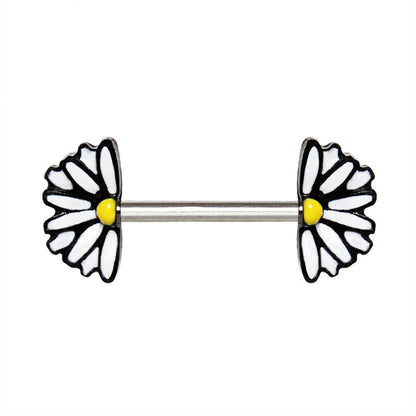 Stainless Steel Daisy Nipple Bar Nipple Ring Impulse Piercings