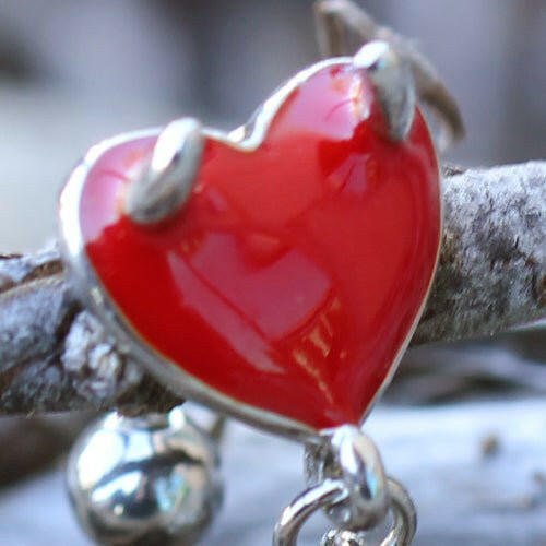 Stainless Steel Devil’s Heart Top Down Belly Button Navel Ring