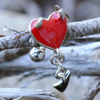 Stainless Steel Devil’s Heart Top Down Belly Button Navel Ring