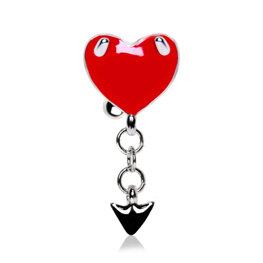 Stainless Steel Devil’s Heart Top Down Belly Button Navel Ring