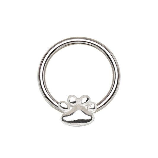 Stainless Steel Dog Puppy Paw Snap-in Captive Bead Ring / Septum Ring Septum Ring Impulse Piercings