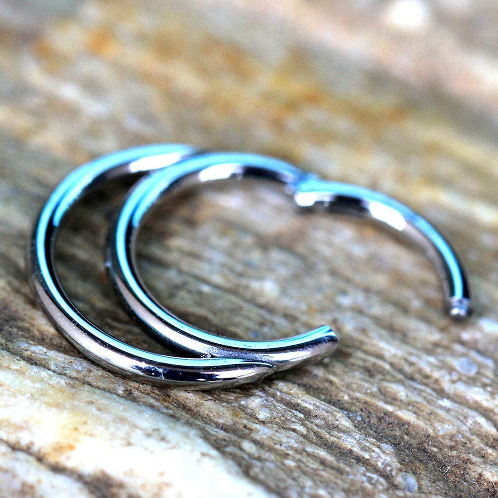 Stainless Steel Double Ring Seamless Clicker Ring Septum Ring Impulse Piercings