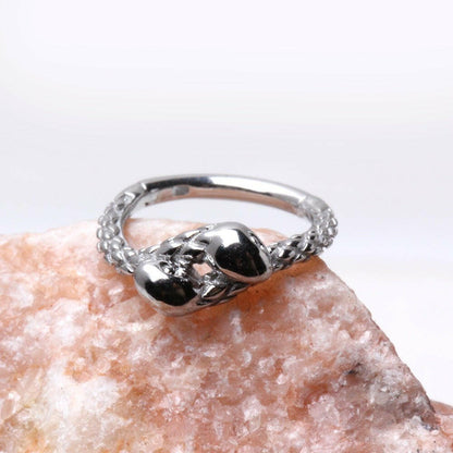Stainless Steel Double Snakes Hinged Clicker Ring Seamless Ring Impulse Piercings