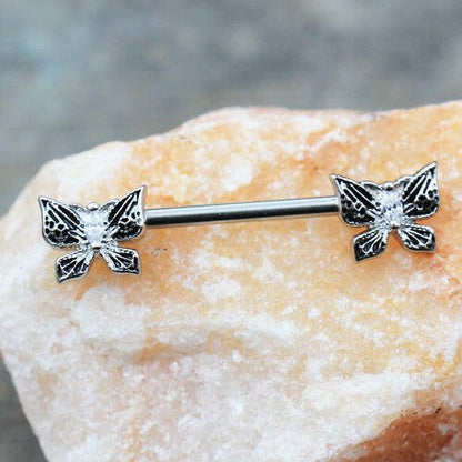 Stainless Steel Exotic Butterfly Nipple Bar Nipple Ring Impulse Piercings