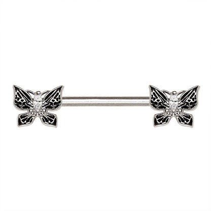 Stainless Steel Exotic Butterfly Nipple Bar Nipple Ring Impulse Piercings