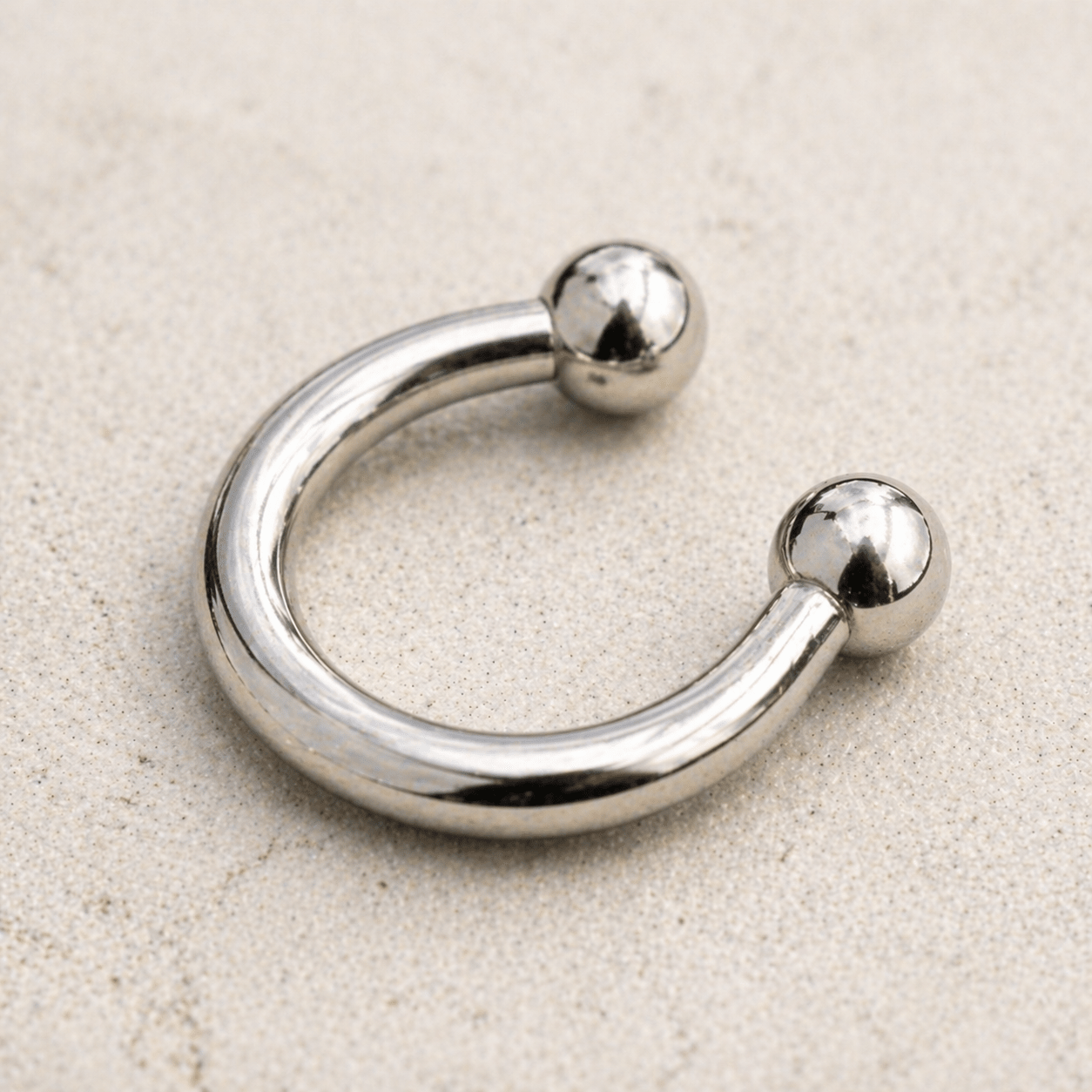Stainless Steel Fake Septum Clicker with Removable Balls - Skin Metals