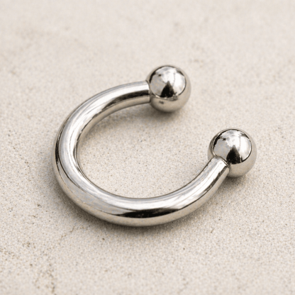 Stainless Steel Fake Septum Clicker with Removable Balls - Skin Metals