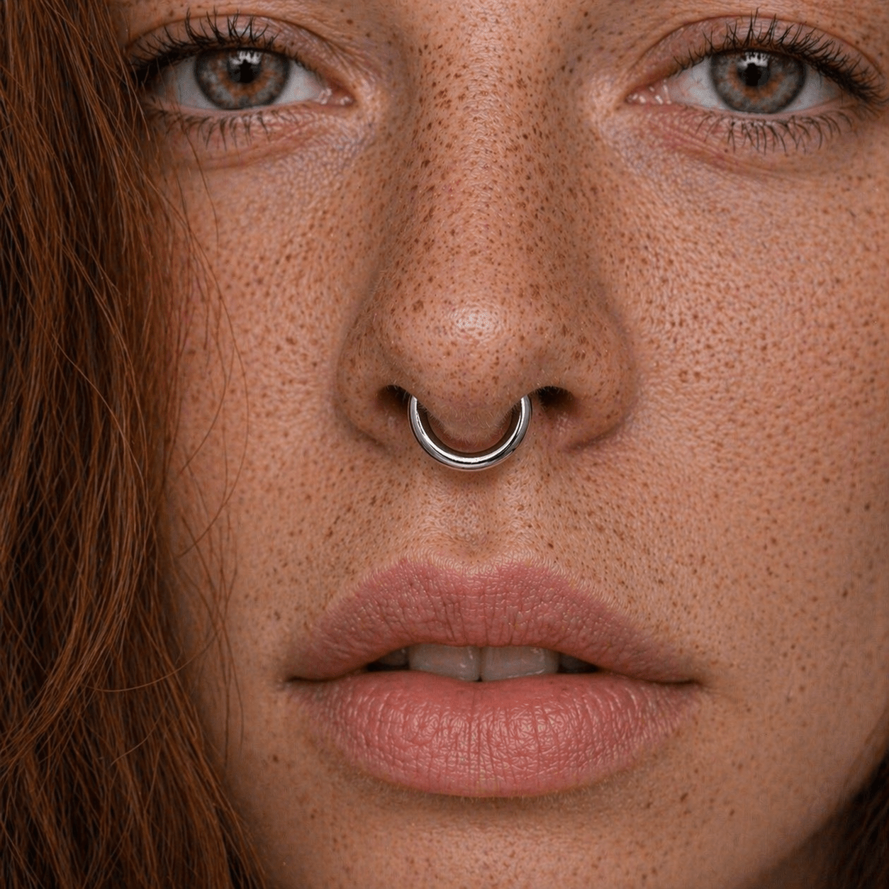 Stainless Steel Fake Septum Clicker with Removable Balls - Skin Metals