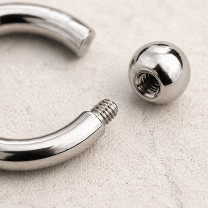 Stainless Steel Fake Septum Clicker with Removable Balls - Skin Metals