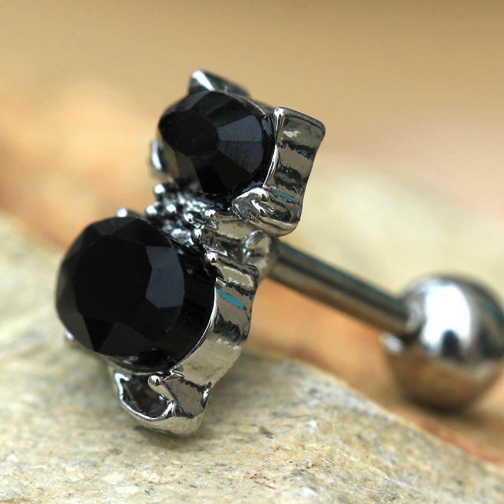 Stainless Steel Fancy Black Cat Cartilage Earring Cartilage Earring Impulse Piercings