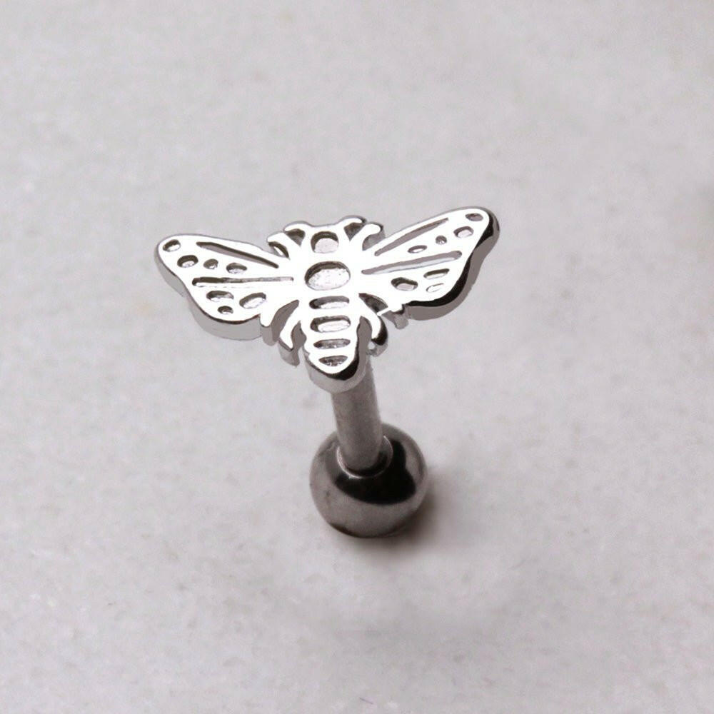 Stainless Steel Flat Bee Cartilage Earring
