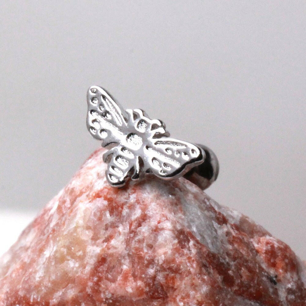 Stainless Steel Flat Bee Cartilage Earring