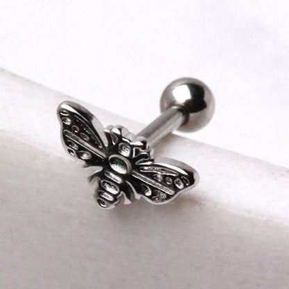 Stainless Steel Flat Bee Cartilage Earring
