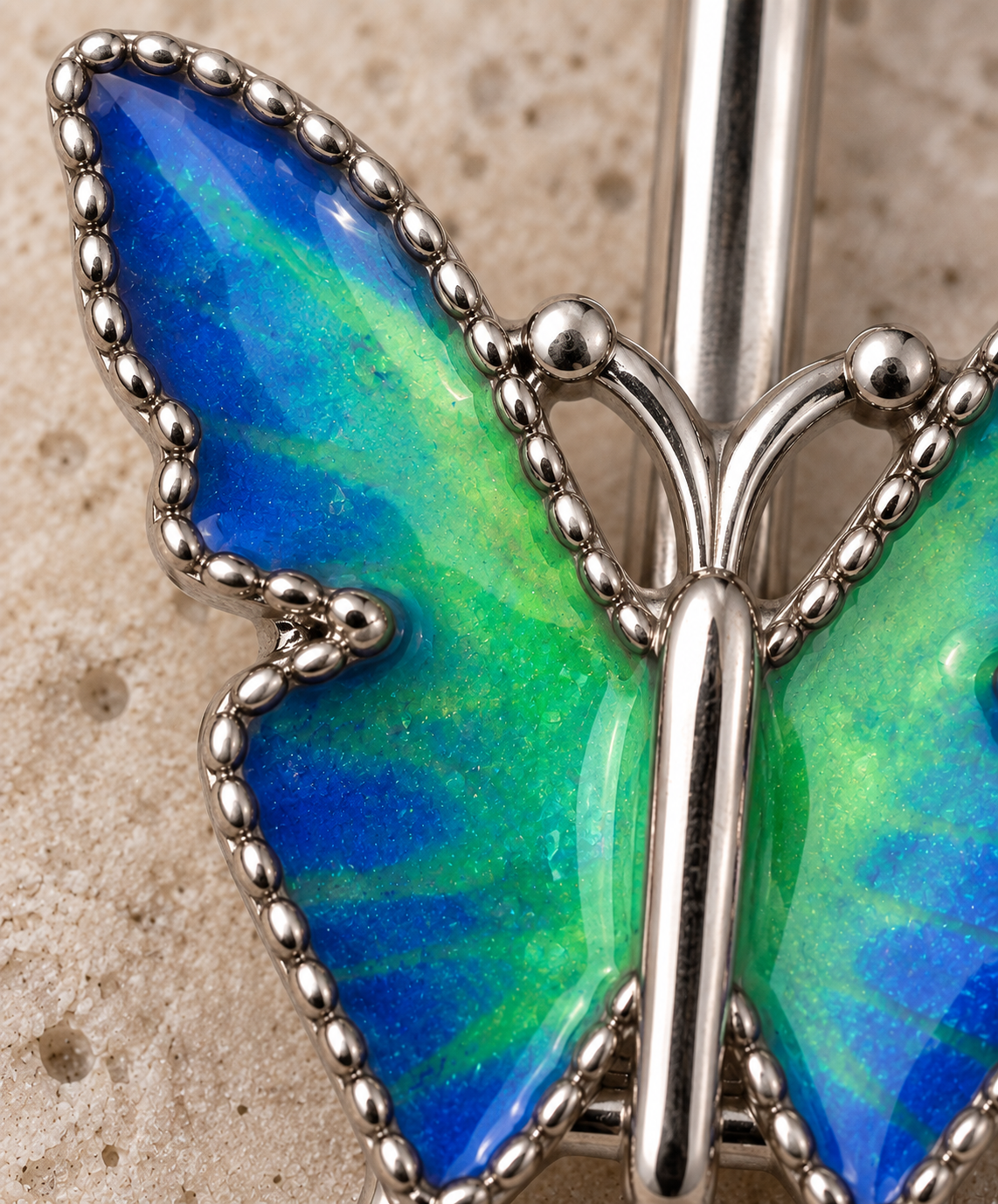 Stainless Steel Flower Butterfly Navel Ring - Skin Metals