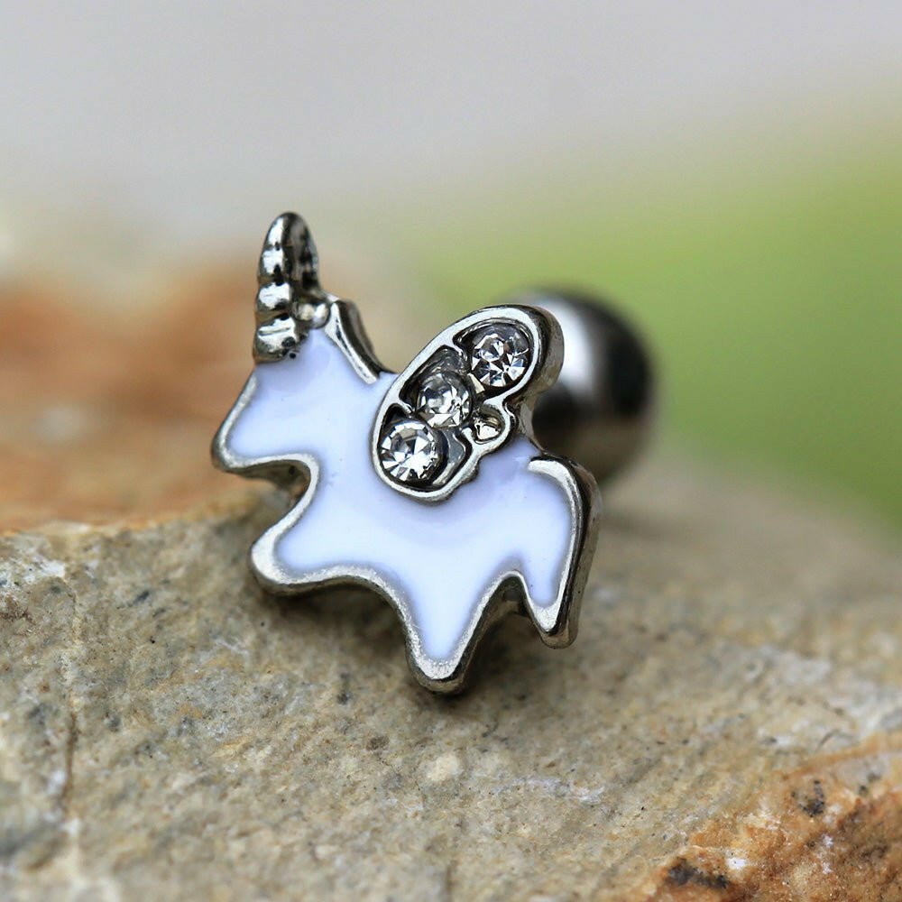 Stainless Steel Flying Unicorn Cartilage Earring