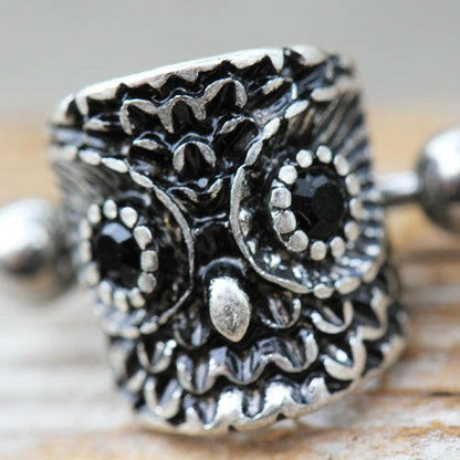 Stainless Steel Forest Owl Cartilage Cuff Earring Cuff Earring Impulse Piercings