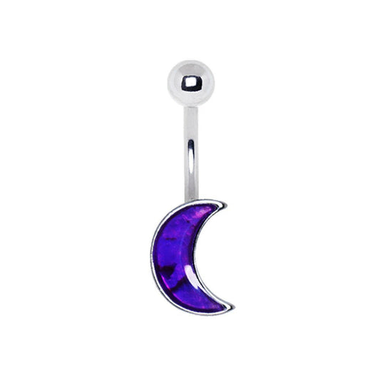 Stainless Steel Galaxy Moon Navel Ring