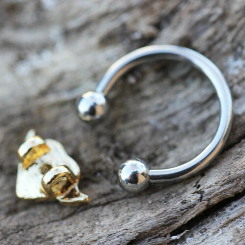 Stainless Steel Gold Plated Heart Snap-In Captive Bead Ring / Septum Ring Septum Ring Impulse Piercings