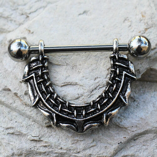 Stainless Steel Gothic Barbwire Nipple Shield Nipple Ring Impulse Piercings