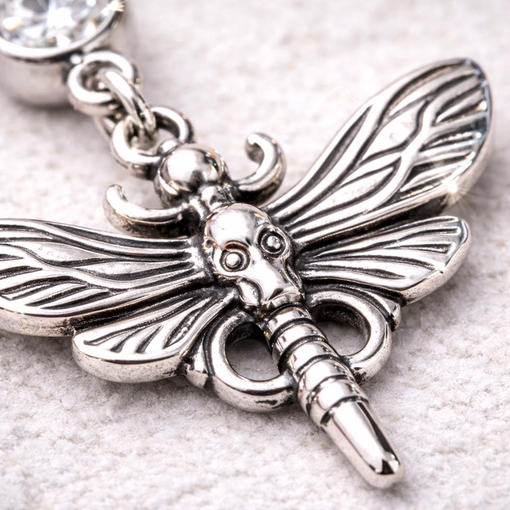 Stainless Steel Gothic Butterfly Dangle Navel Ring Navel Ring Skin Metals