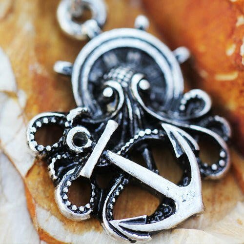 Stainless Steel Gothic Nautical Octopus Dangle Navel Ring