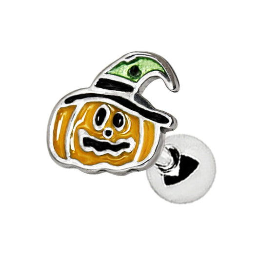 Stainless Steel Halloween Pumpkin Cartilage Earring