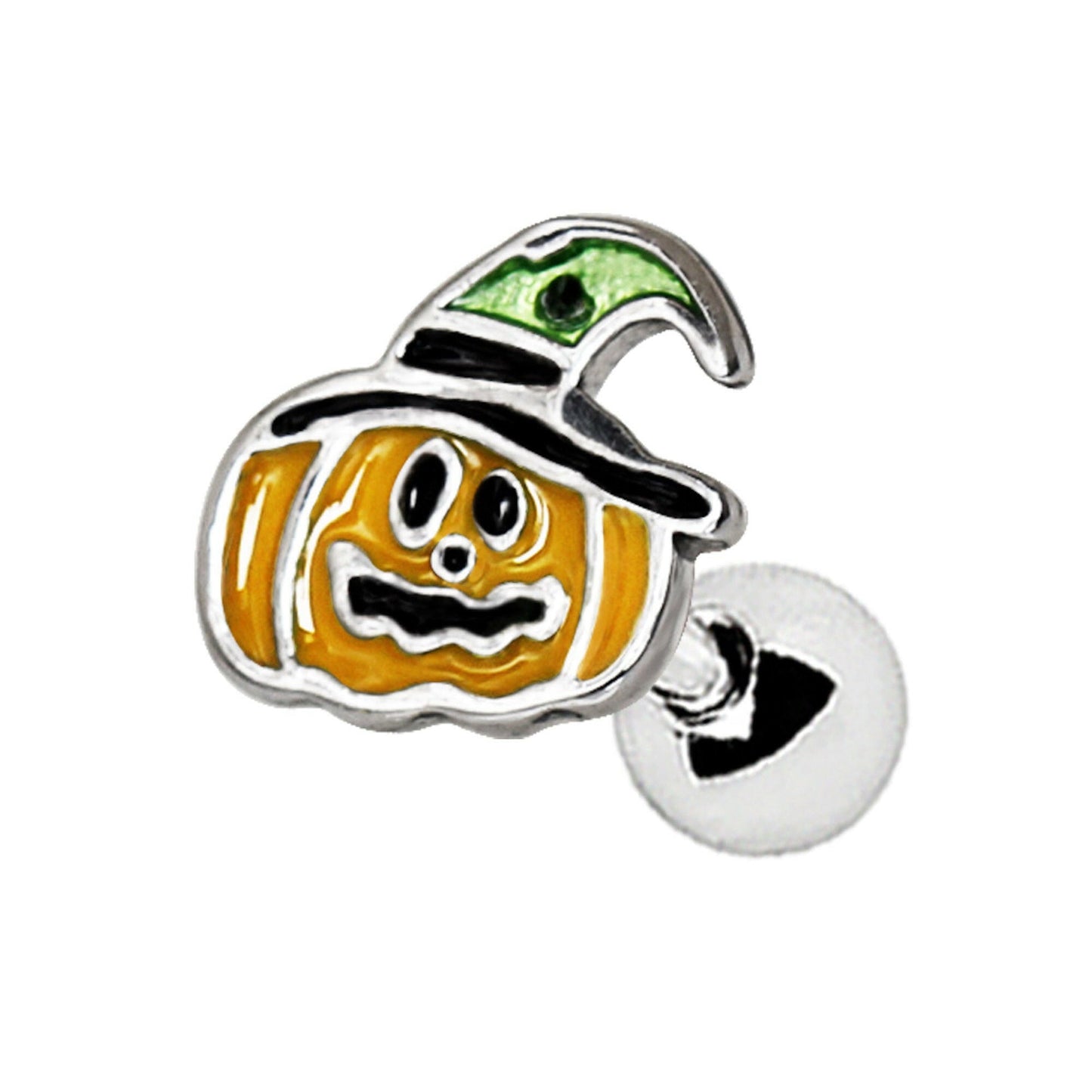 Stainless Steel Halloween Pumpkin Cartilage Earring Cartilage Earring Impulse Piercings 16 gaugeLength: 1/4"