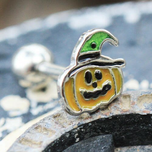 Stainless Steel Halloween Pumpkin Cartilage Earring