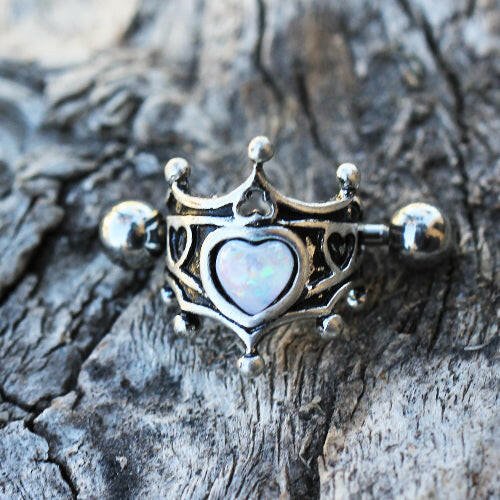 Stainless Steel Heart Crown Cartilage Cuff Earring Cuff Earring Impulse Piercings