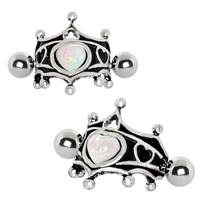 Stainless Steel Heart Crown Cartilage Cuff Earring Cuff Earring Impulse Piercings