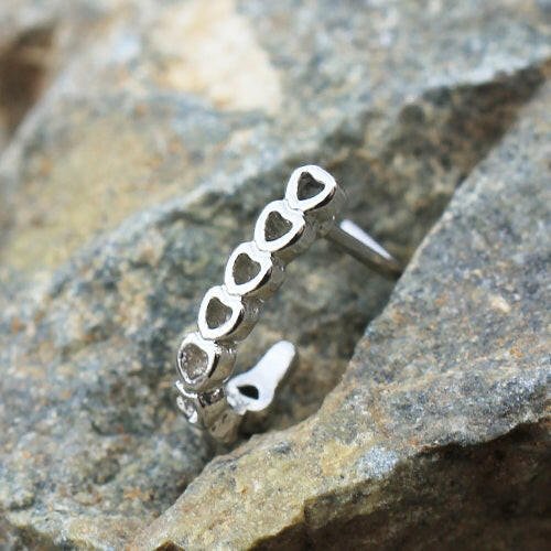 Stainless Steel Heart L Bend Half Nose Hoop Nose Ring Impulse Piercings