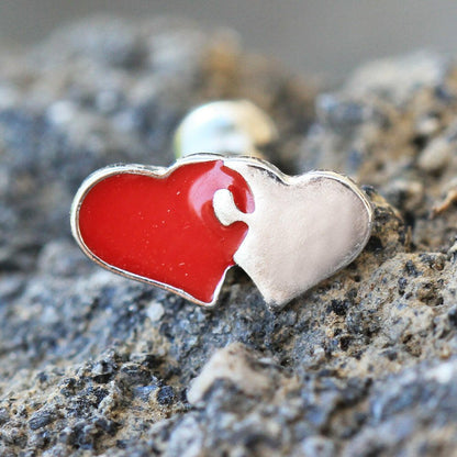 Stainless Steel Interlocked Hearts Cartilage Earring Cartilage Earring Impulse Piercings