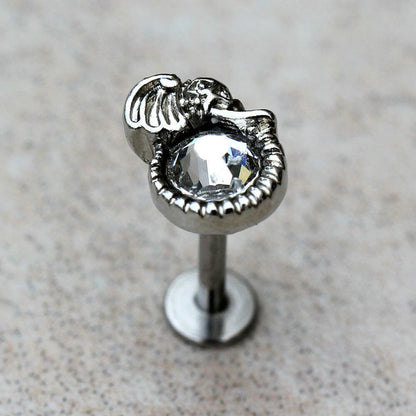 Stainless Steel Jeweled Elephant Labret Labret Impulse Piercings