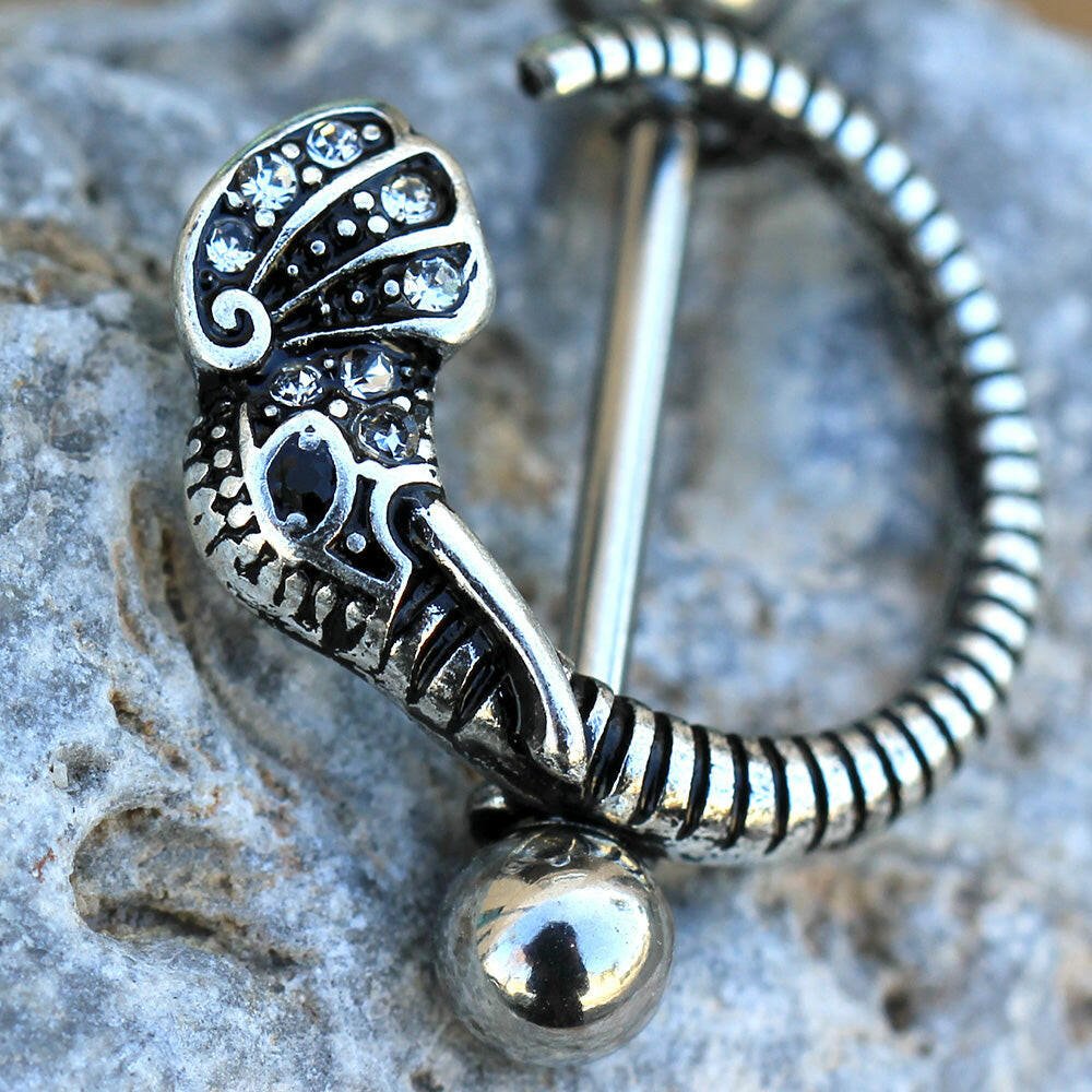 Stainless Steel Jeweled Elephant Nipple Shield Nipple Ring Impulse Piercings