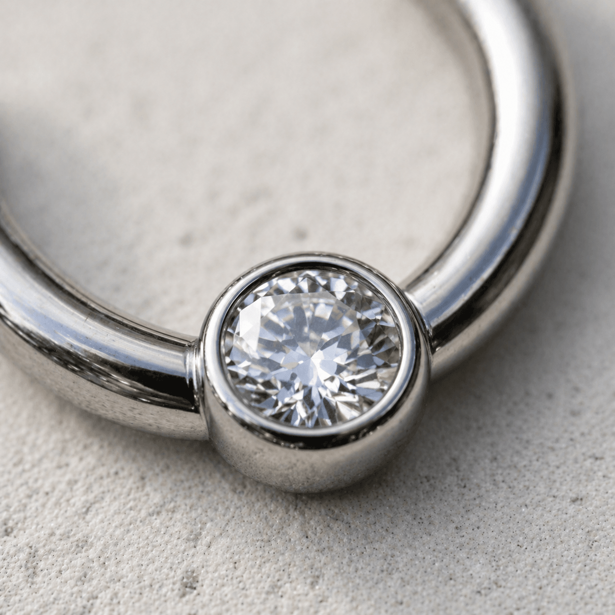 Stainless Steel Jeweled Fake Septum Ring - Skin Metals