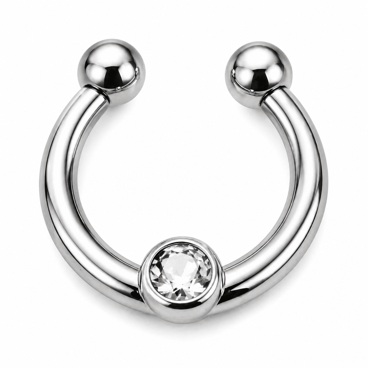 Stainless Steel Jeweled Fake Septum Ring - Skin Metals