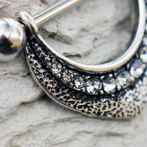 Stainless Steel Lavish Lace Nipple Shield Nipple Ring Impulse Piercings