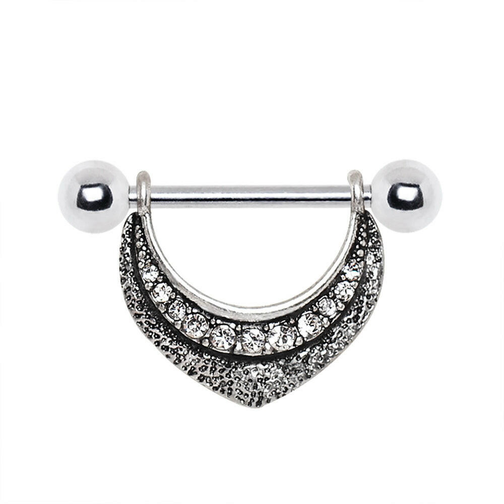 Stainless Steel Lavish Lace Nipple Shield Nipple Ring Impulse Piercings