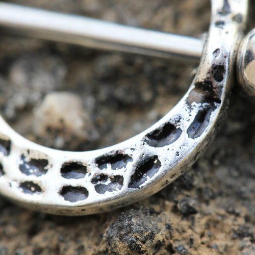 Stainless Steel Leopard Print Horseshoe Nipple Ring Nipple Rings Impulse Piercings