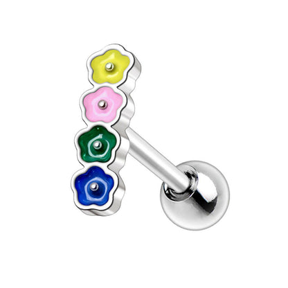 Stainless Steel Lively Flowers Cartilage Earring
