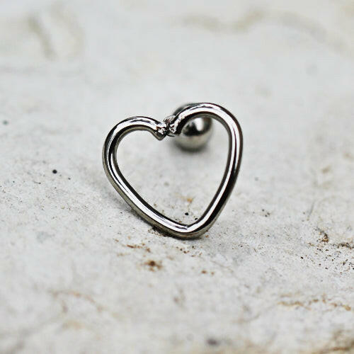 Stainless Steel Love Struck Heart Cartilage Earring Cartilage Earring Impulse Piercings