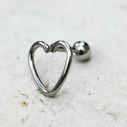 Stainless Steel Love Struck Heart Cartilage Earring Cartilage Earring Impulse Piercings