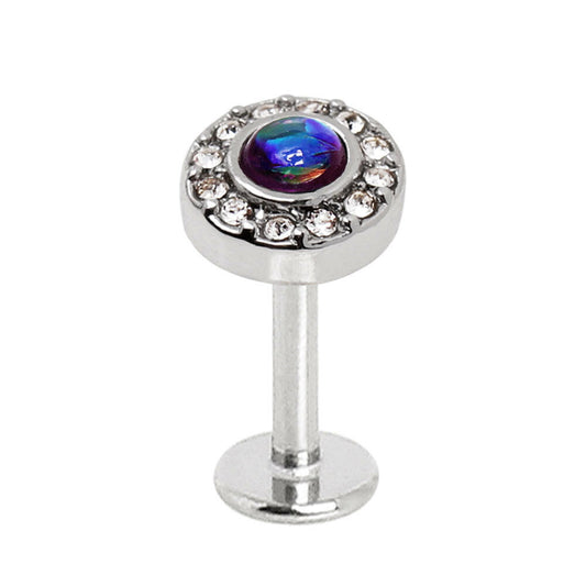 Stainless Steel Lux Synthetic Opal Labret Labret Impulse Piercings