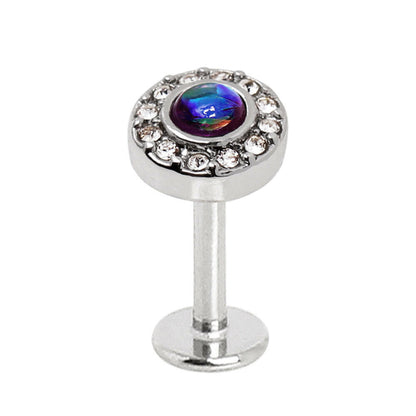Stainless Steel Lux Synthetic Opal Labret Labret Impulse Piercings