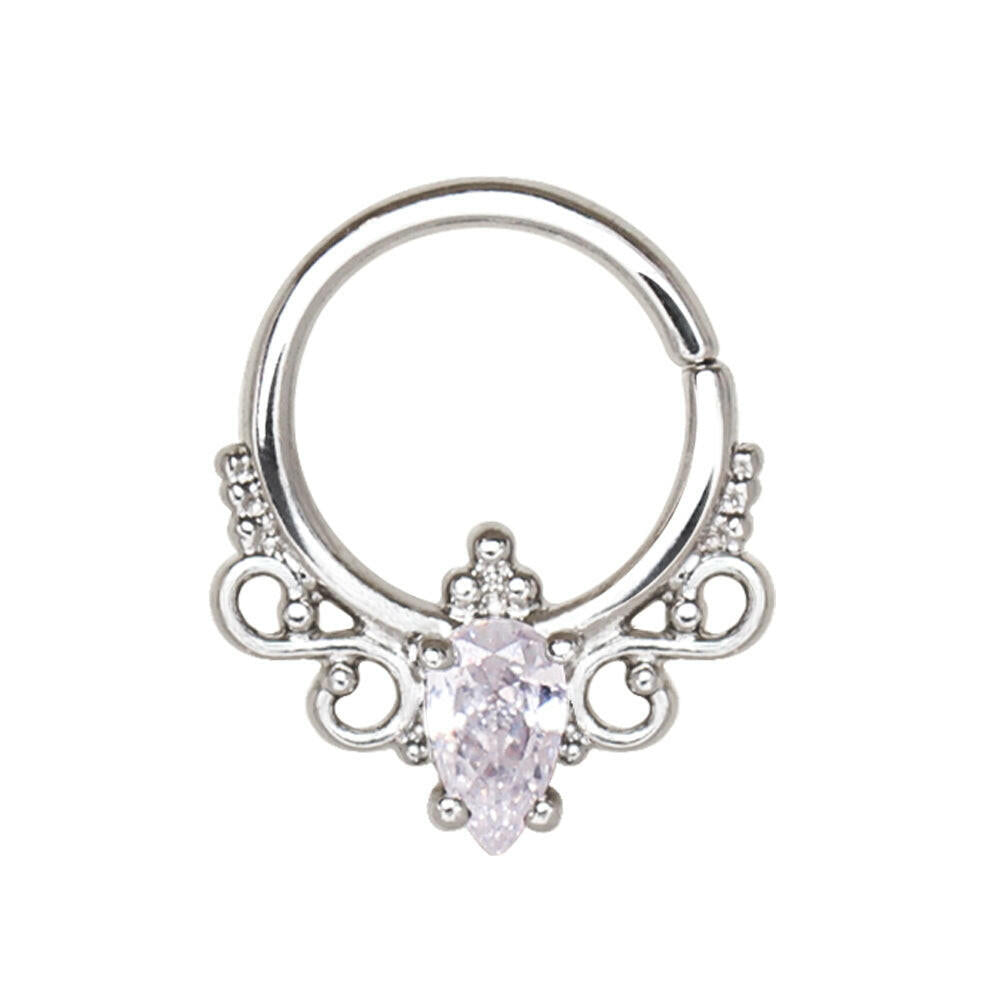 Stainless Steel Made for Royalty Annealed Ornate Seamless Ring / Septum Ring