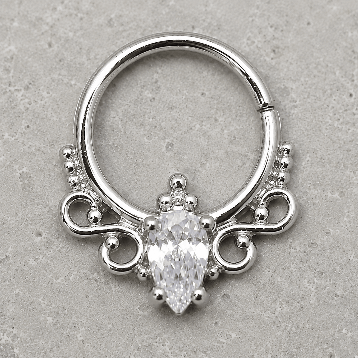 Stainless Steel Made for Royalty Annealed Ornate Seamless Ring / Septum Ring - Skin Metals