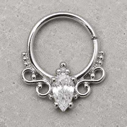 Stainless Steel Made for Royalty Annealed Ornate Seamless Ring / Septum Ring - Skin Metals